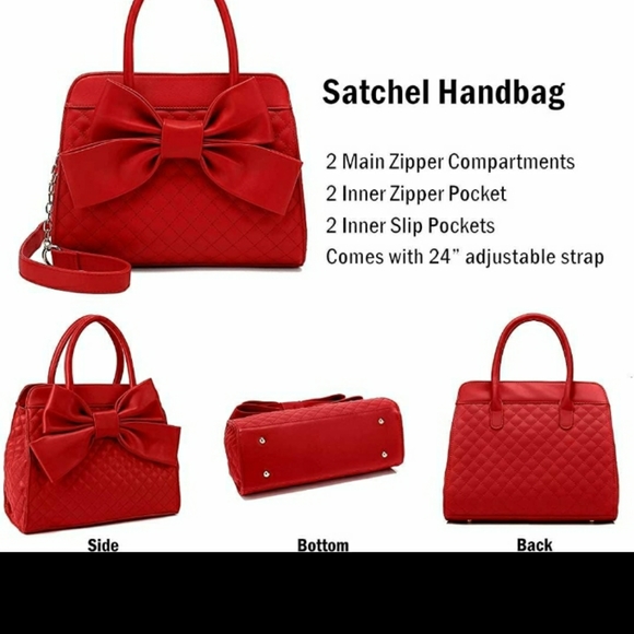Red Bow Handbag - Picture 4 of 6